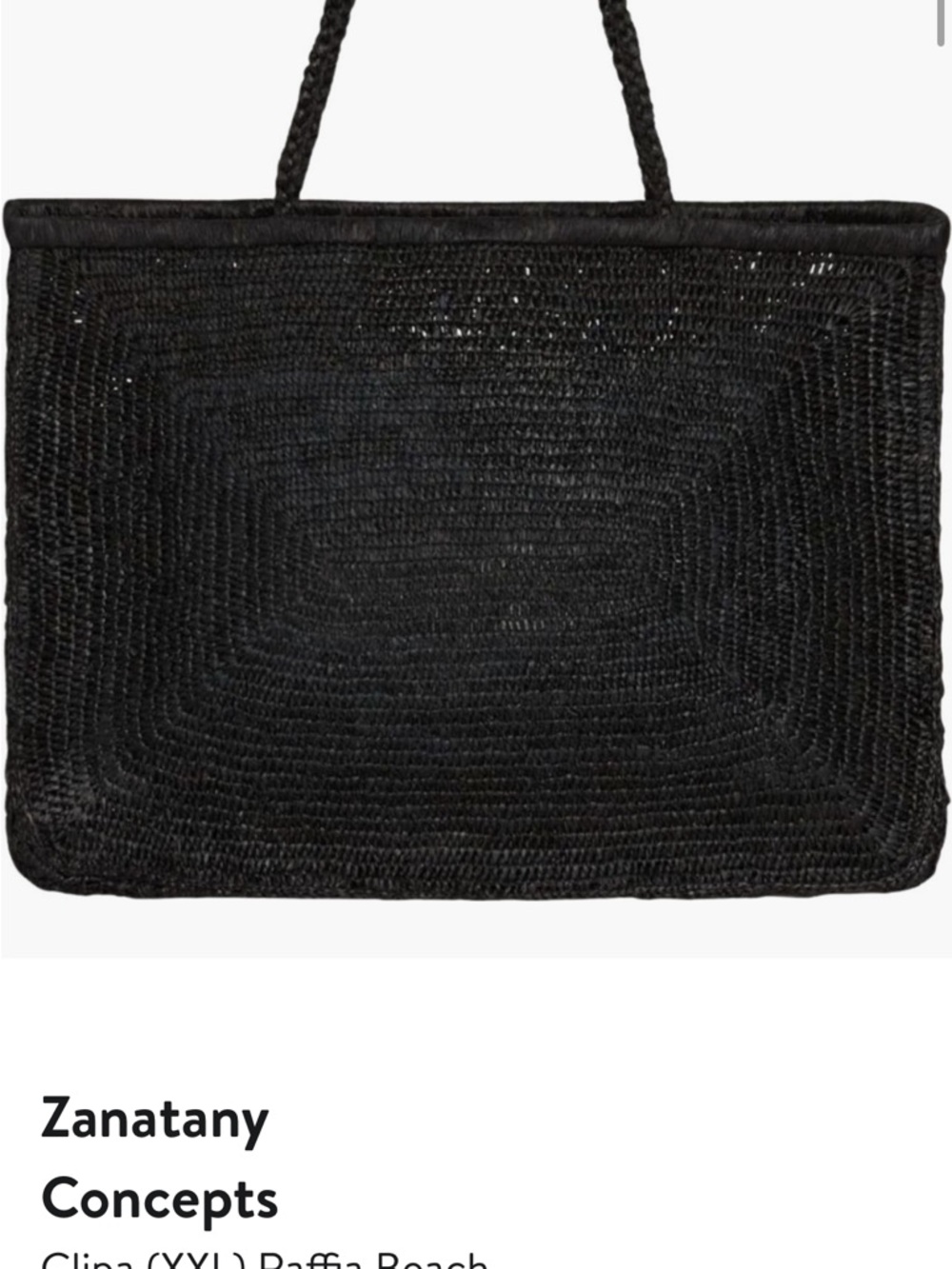 Black Raffia Tote Bag